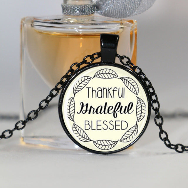 Thankful Grateful Blessed Necklace