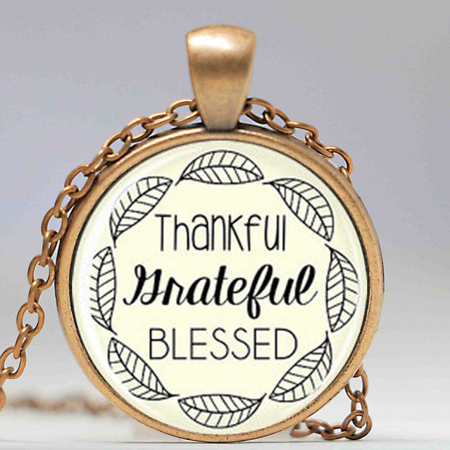 Thankful Grateful Blessed Necklace