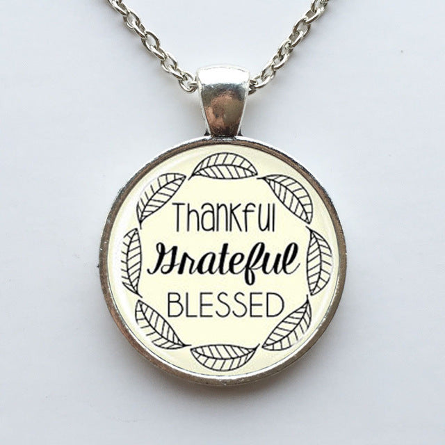 Thankful Grateful Blessed Necklace