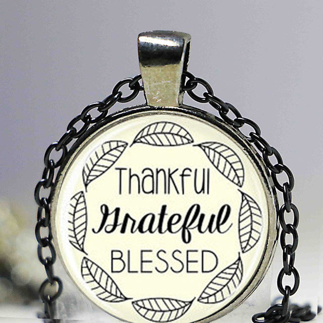 Thankful Grateful Blessed Necklace