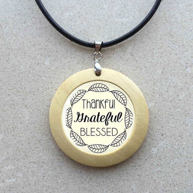 Thankful Grateful Blessed Necklace