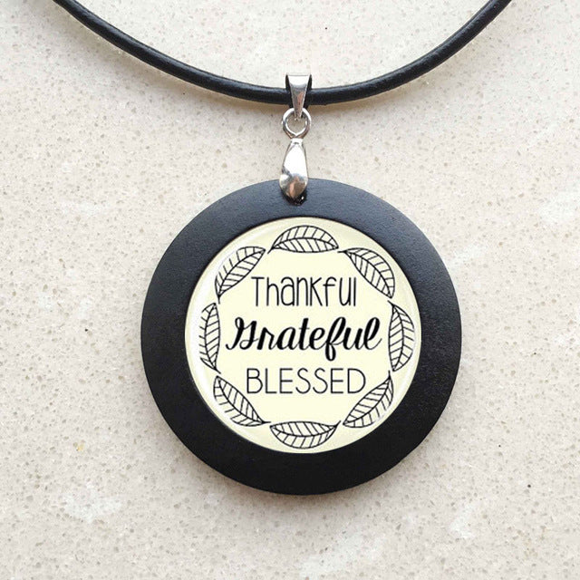 Thankful Grateful Blessed Necklace