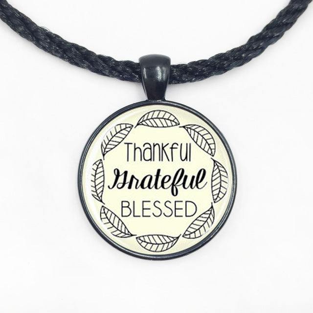 Thankful Grateful Blessed Necklace